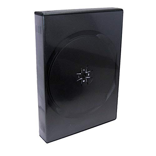 Black 8 Disc DVD Cases with 3 Flip Trays and Outter Clear Sleeve, 10 Pack - Photo 6/6