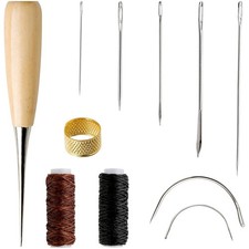 Ledernadel Set Lederhandschuh Reparaturset Nähset  Nadel Wachsfaden
