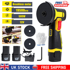 Mini Cordless Angle Grinder Polishing Brushless Cutter + 2 Battery & Charger UK