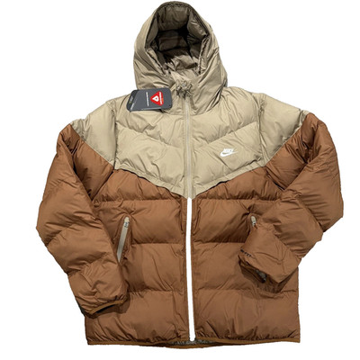 Nike PrimaLoft Brown Hooded Puffer Jacket Coat FB8185-248 Retail $250- Men's L