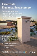 Fontana da giardino a colonna in graniglia di marmo (rubinetteria non inclusa)