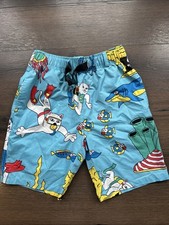 Rip N Dip Under The Sea Swim Trunks Men’s S Board shorts Scuba Cat