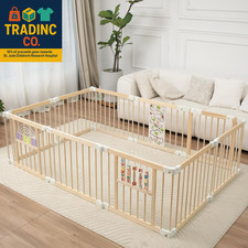 Foldable Wooden Baby Playpen Activity Center,Adjustable Size  Shape Portable Pl