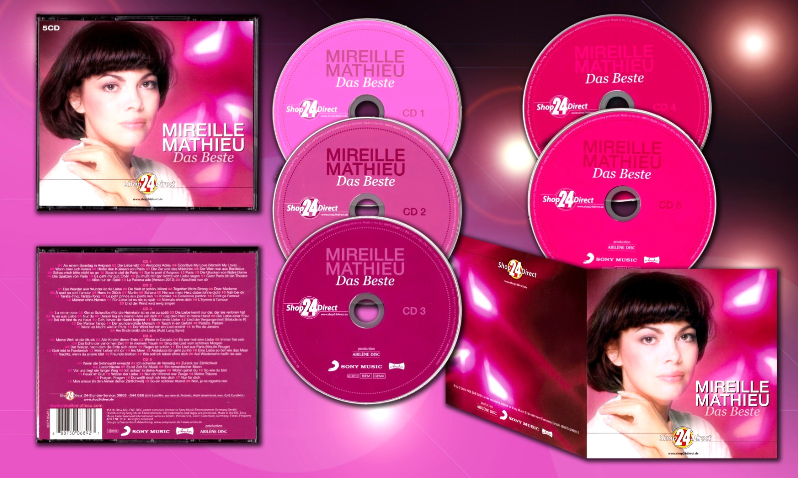 MIREILLE MATHIEU Rare German 5 x CD BoxSet ''DAS BEST'' 100 Songs Many not on CD