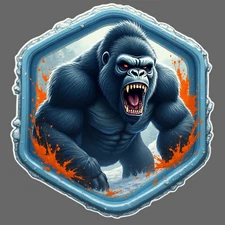 Gorilla Sticker Vinyl Decal Angry Beast Snow Ice Splash Powerful Creature