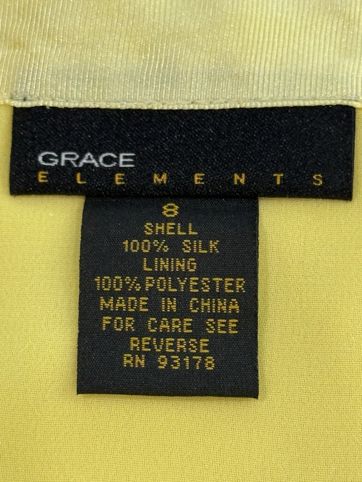 Falda Grace Elements Mujer 8 Amarilla Seda Plisada Midi Pastel Casa Clásica Foto 4 de 4