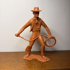LOUIS MARX Cowboy Vintage 60 s Plastic Toy Figures 6 inches Cowboy Rope