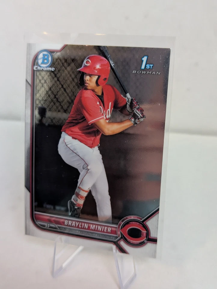 2022 1st Bowman Chrome Braylin Minier 1st Prospect BCP-93 Rookie RC Reds - Image 2 of 4