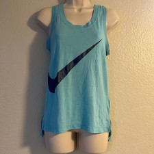 Women s Nike Two tone Blue Swoosh Tank Top