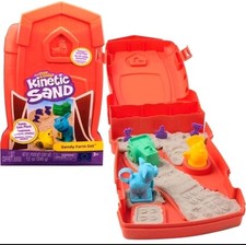 Kinetic Sand Sandy Farm Set with 12oz Play Sand 6 Tools & Molds Reusable Barn
