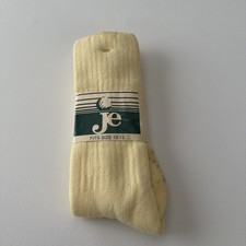 VTG Mens Socks CREW 10-13 Acrylic Je Golf Yellow MADE USA Acrylic Blend.
