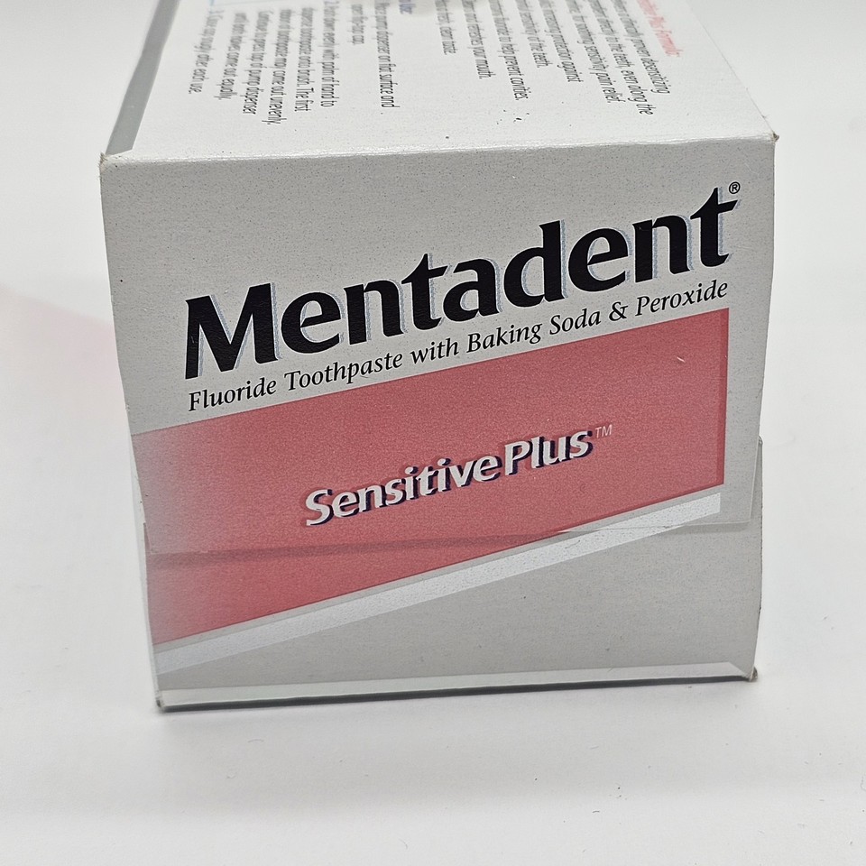 VTG NOS Mentadent Toothpaste Sensitive Plus Dispenser 3.5 oz W/ Box ...