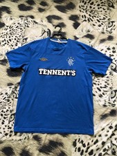 T-Shirt Umbro Rangers FC 2010-2011 Tennent's Blu XLarge Sbiadita Crashed Sports