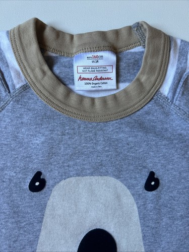 Hanna Andersson Boys Long Pajama Set Bear Size 160 (14us) - Picture 2 of 4