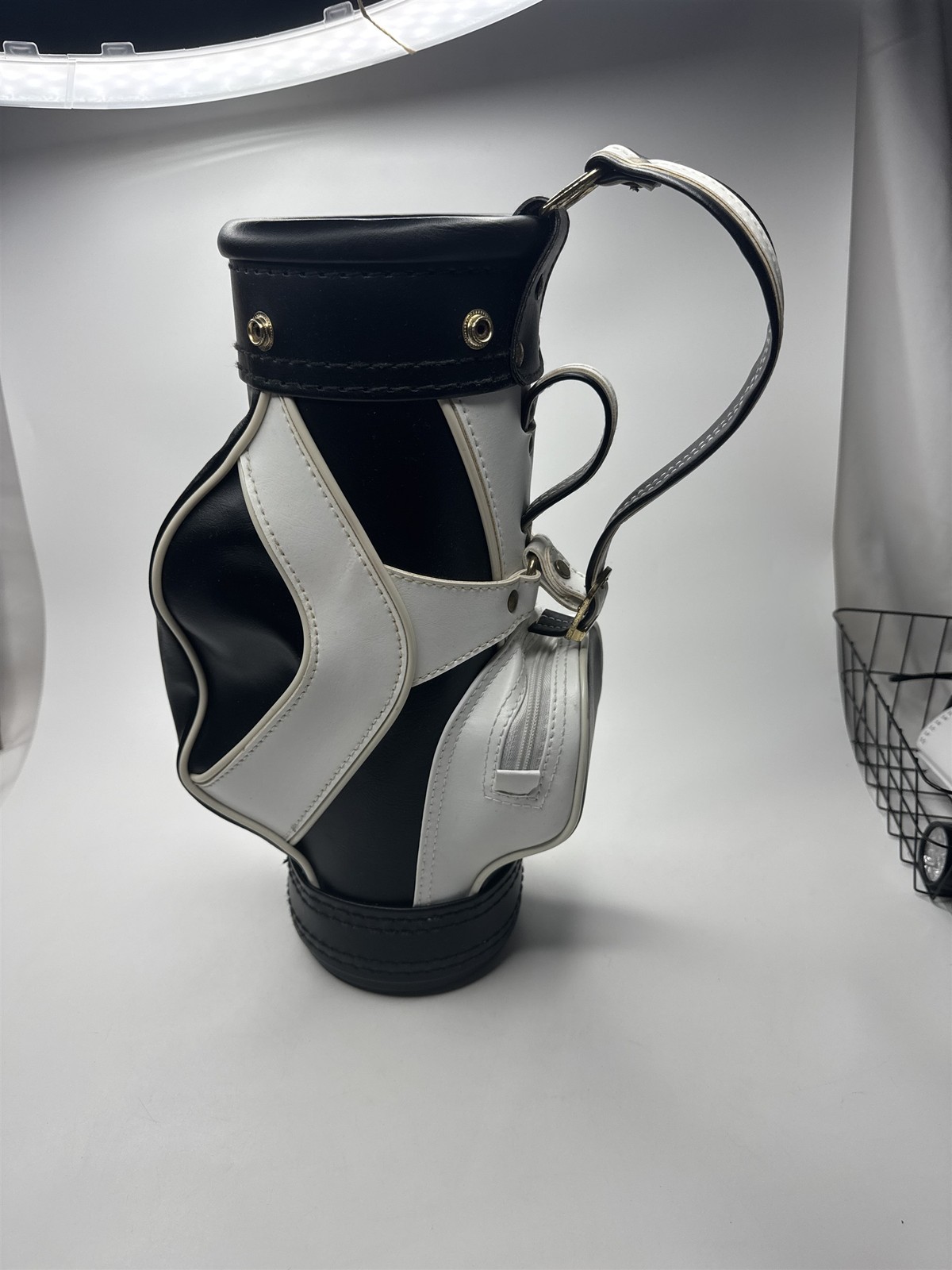 Small 15 Inch Black White Novelty Golf Bag Display Decor Vintage Style