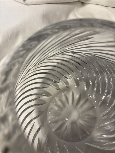 ROSE BOWL ETCHED CUT GLASS 24% LEAD CRYSTAL 6” - Picture 9 of 10