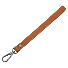 Leather Wristlet Strap for Purse, Clutch, Wallet Brown Leather, Black Clasp 