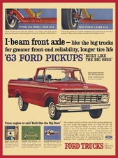 1963 Ford Pickup Truck in Red NEW Metal Sign: 9x12" Ships Free