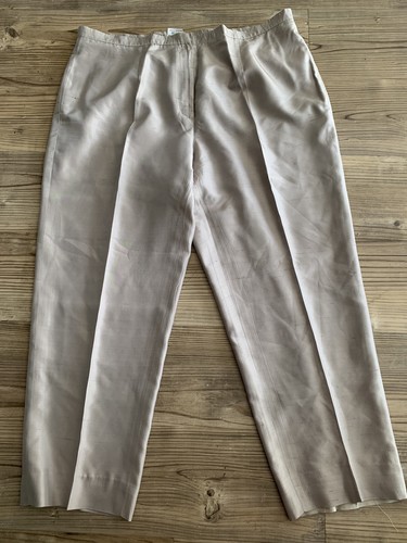 Gianfranco Ferré, NWOT Vintage Gianfranco Ferre Silk Blend Pants Beige Plus Size 18 Waist 38" Ital