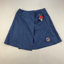 Vintage Disney Mickey Mouse Skirt Girls 5/6 Blue Plaid Cosmic Wrap Around 90s