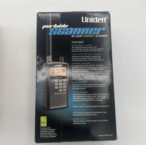 Uniden Bearcat BC125AT Handheld Alpha Tagging Analog Scanner 500 Channels - Zdjęcie 2 z 5