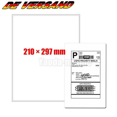 1000 Blatt Etiketten DIN A4 Bögen 210×297 mm - Selbstklebend permanent haftend