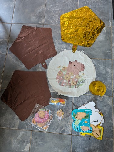 Birthday Decor Capybara Theme Birthday Party Decor Banner Foil Balloons