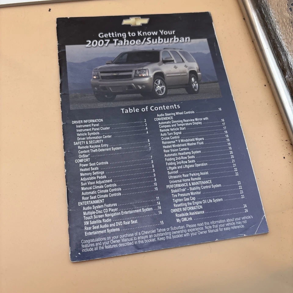 2007 Chevrolet Tahoe suburbano proprietário manual garantia com estojo - Imagem 2 de 4