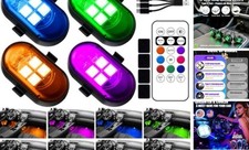Upgraded Wireless LED Lights for Car, Rechargeable Interior Car Lights 4pcs