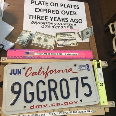 RARE CALIFORNIA PERMANENT FLEET  LICENSE PLATE  PFR MINT CONDITION, SHIPS FAST 