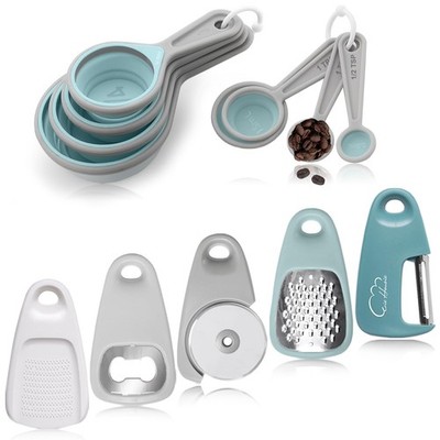 Kitchen Gadgets Set 13 Piece, Space Saving Cooking 18.5 cm, Morandi Blue