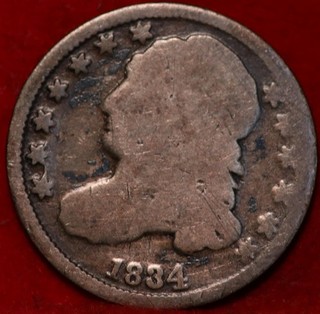 1834 Philadelphia Mint Silver Capped Bust Dime