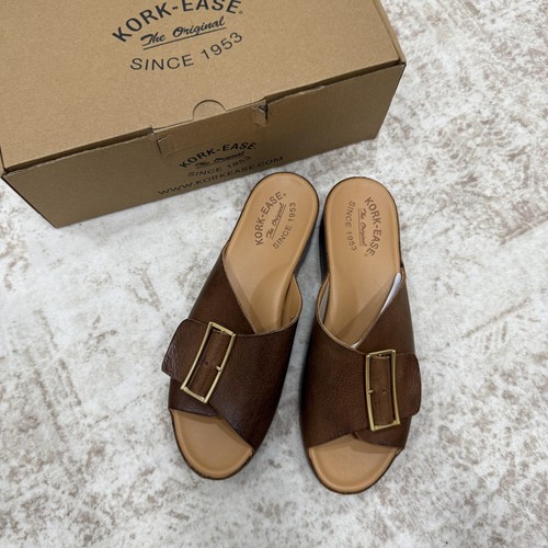 Kork-Ease Sandals Womens Size 8 Brown York Platform Slide Wedge Buckle Shoes - Picture 6 of 10