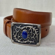 William Henry Antlers Lapis Lazuli Sterling Silver Belt & Buckle Luxury Western