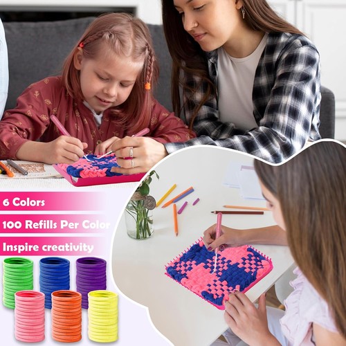 180 Pcs Potholder Loom Loops 10 Inch Weaving Loom Refill Loops in 6 Rainbow C... - Picture 6 of 7