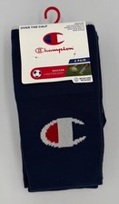 2 Pack Champion Over The Calf Lightweight Soccer Socks - Size M Navy Athletic