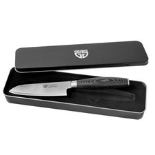 GRÄWE Damaszener Santokumesser, 12,5 cm Klinge mit Micarta-Griff