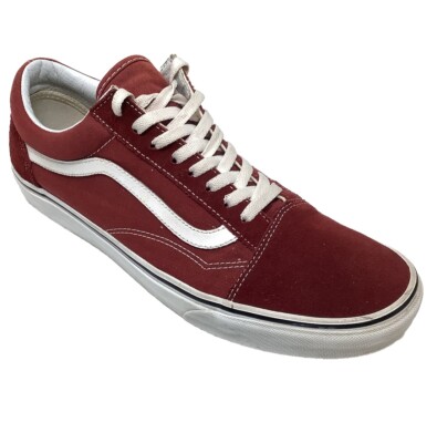 Vans Ward Low Sneaker Mens 12 Maroon White Stripe Lace Up Off the Wall  500714