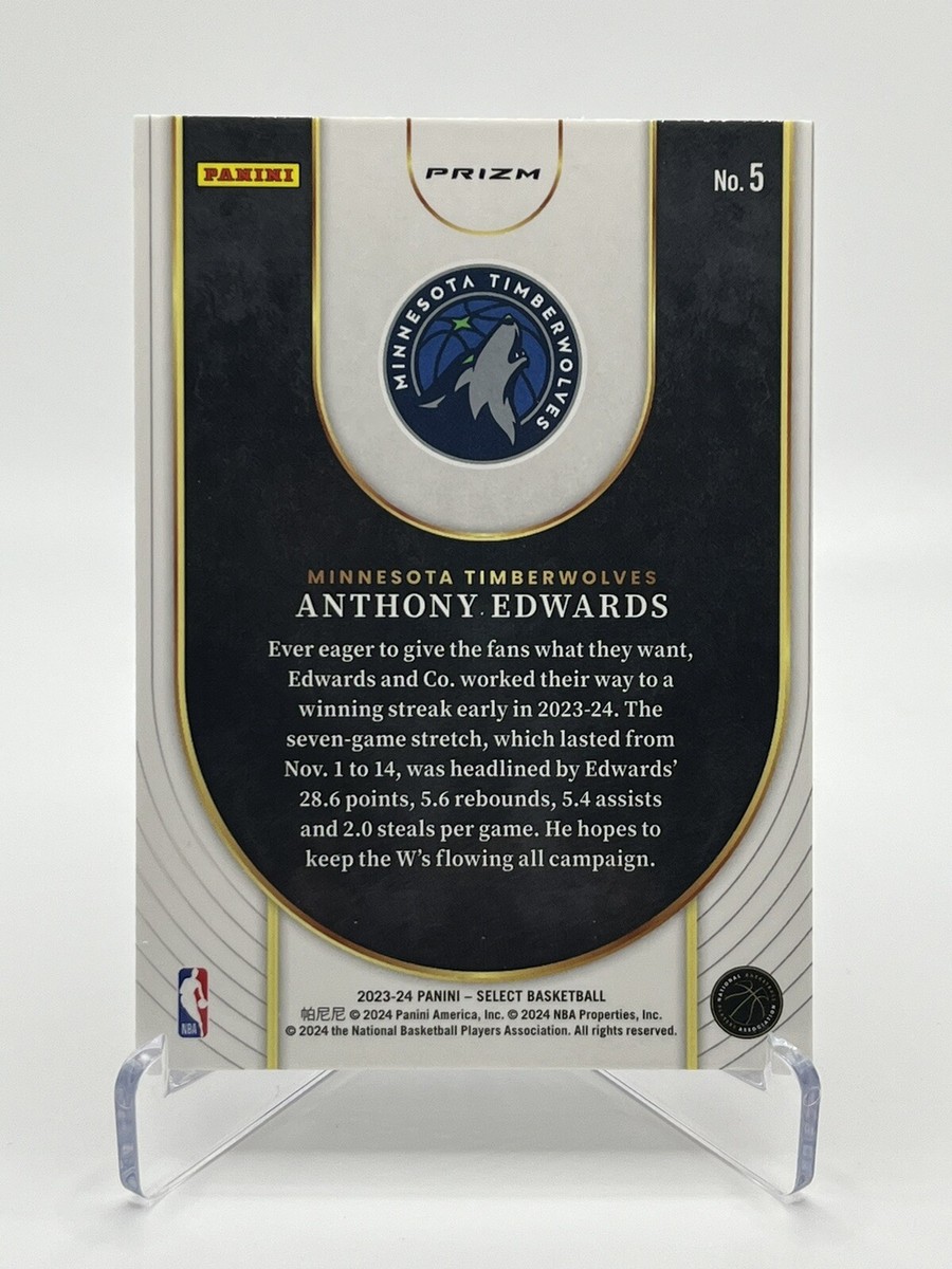 2023-24 Panini Select NBA Anthony Edwards Neon Icon Red Prizm #5