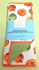 Martha Stewart 2 Pumpkins Print Reversible 16...