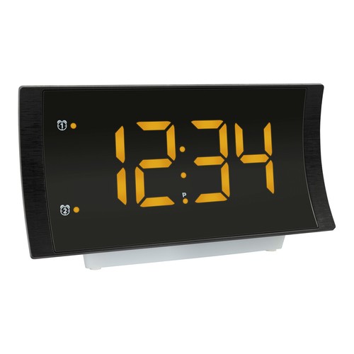 617-89577 La Crosse Technology Curved Amber Alarm Clock with Radio & USB Port - Picture 5 of 11