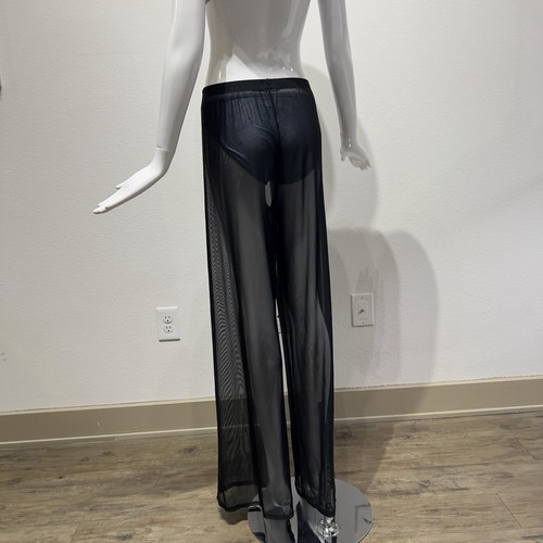 NASTY GAL Plisse Wide Leg Beach Pants, Swim Cover Up Sheer Pants Size US6 - Picture 3 of 13