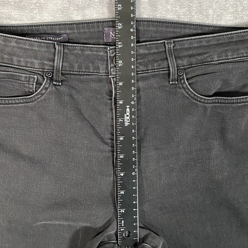 NYDJ Jeans Damen 14 schwarz Marilyn Straight Lift Tuck Stretch dunkle Waschung W36xL31 - Bild 12 von 14