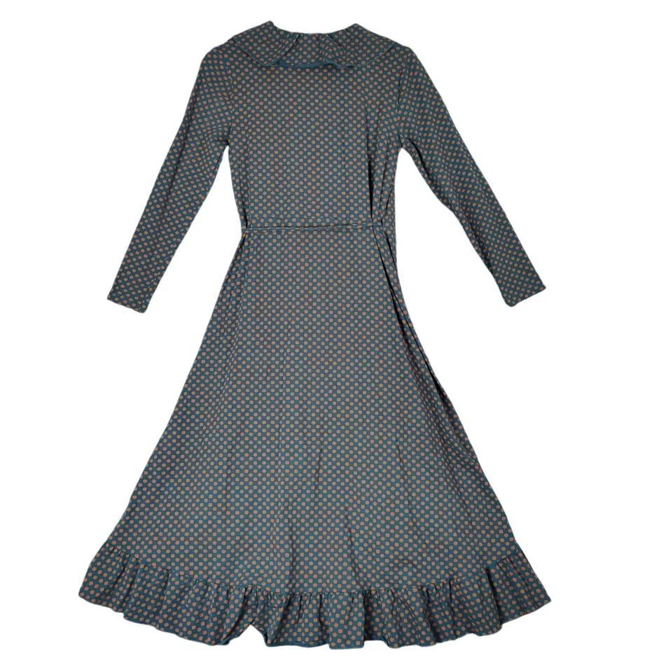 Vestido envolvente MATILDA JANE Reunión para mujer talla M verde azulado lunares volantes cabaña pradera Foto 4 de 4