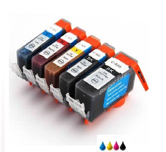 Canon Pixma Ts3350 Cartuchos De Tinta Compatibles Canon PGI-520/CLI-521 - Pack XL 5 Unidades, Para Pixma IP/MP/MX Series Multipack Canon