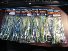 4¾" x 30 NEW Supertackle #1157 HICKUPS - Salmon Hoochies - Scaled UV Chartreuse