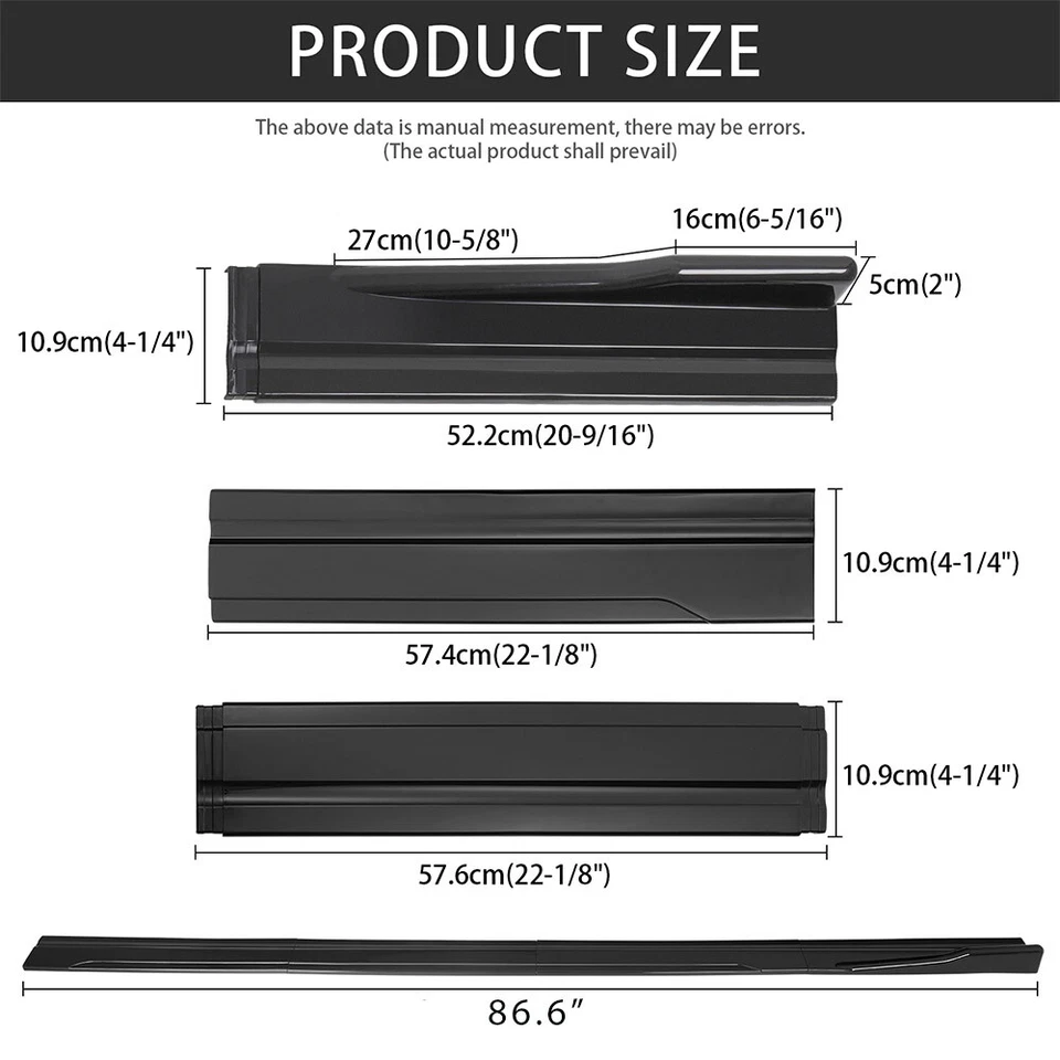 Labio de paneles basculantes divisor de extensión faldones laterales de 86,6"" para Acura Legend 1986-95 Foto 2 de 4