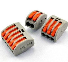 SPRING LEVER TERMINAL BLOCK ELECTRIC CABLE WIRE CONNECTOR REUSABLE - 2/3/5 Way