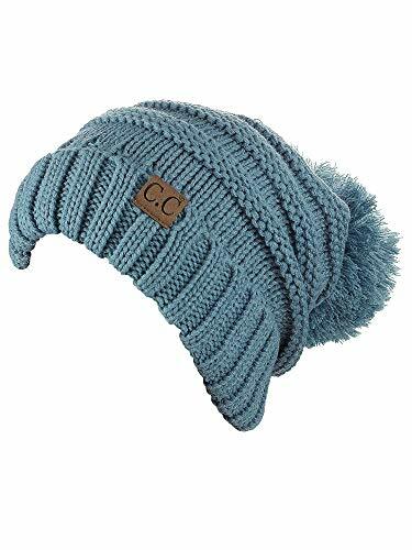 BRAND NEW CC Beanie Trendy Oversized Hat Thick Solid Cable Knit with Pom Pom - Picture 38 of 154