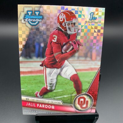 2023 Bowman Chrome U #129 Jalil Farooq X-Fractor Oklahoma Sooners